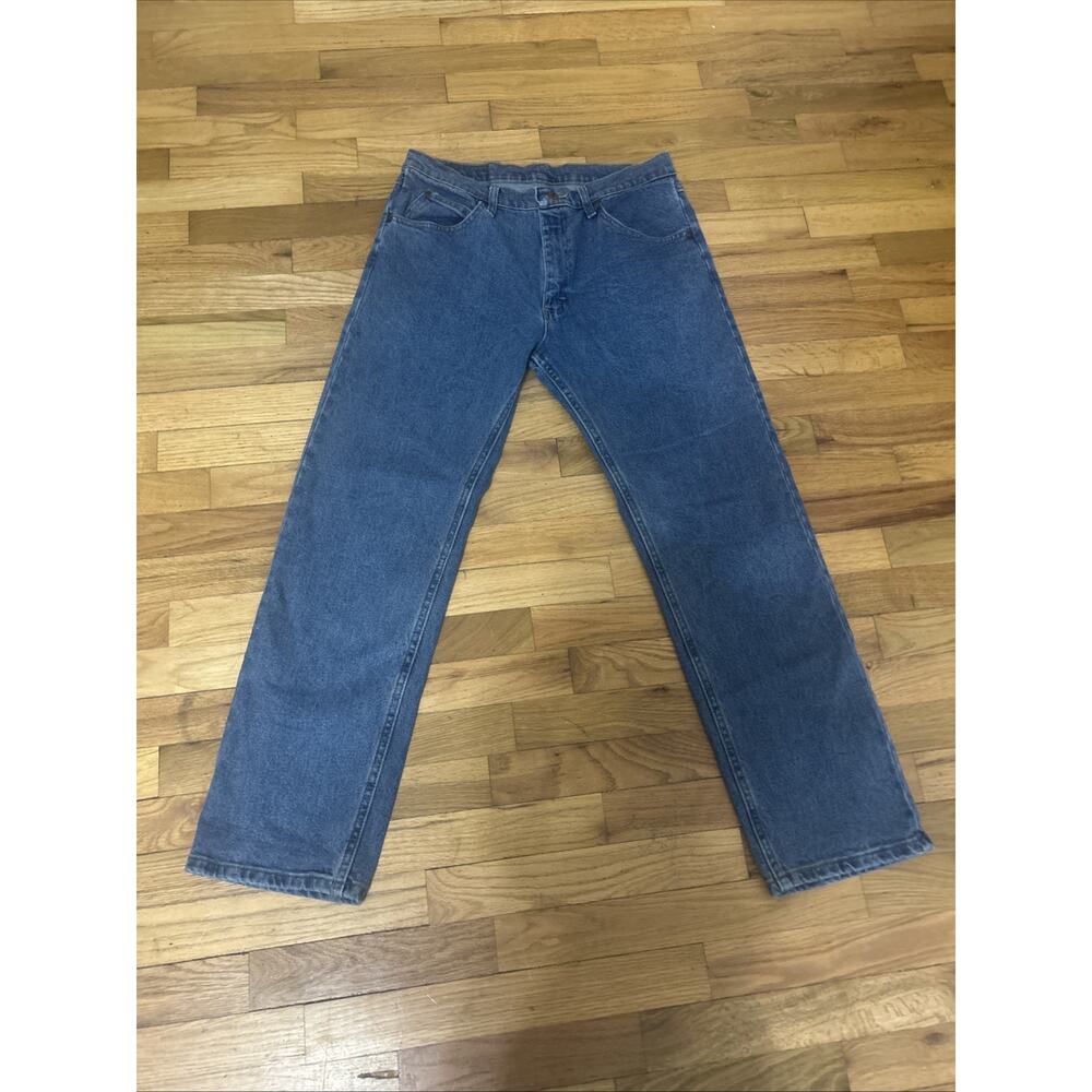 Men's Wrangler Relaxed Fit Blue Jeans 33x30 1096FXVDB